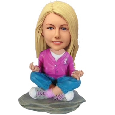 Personalized Female Meditating Bobble Head